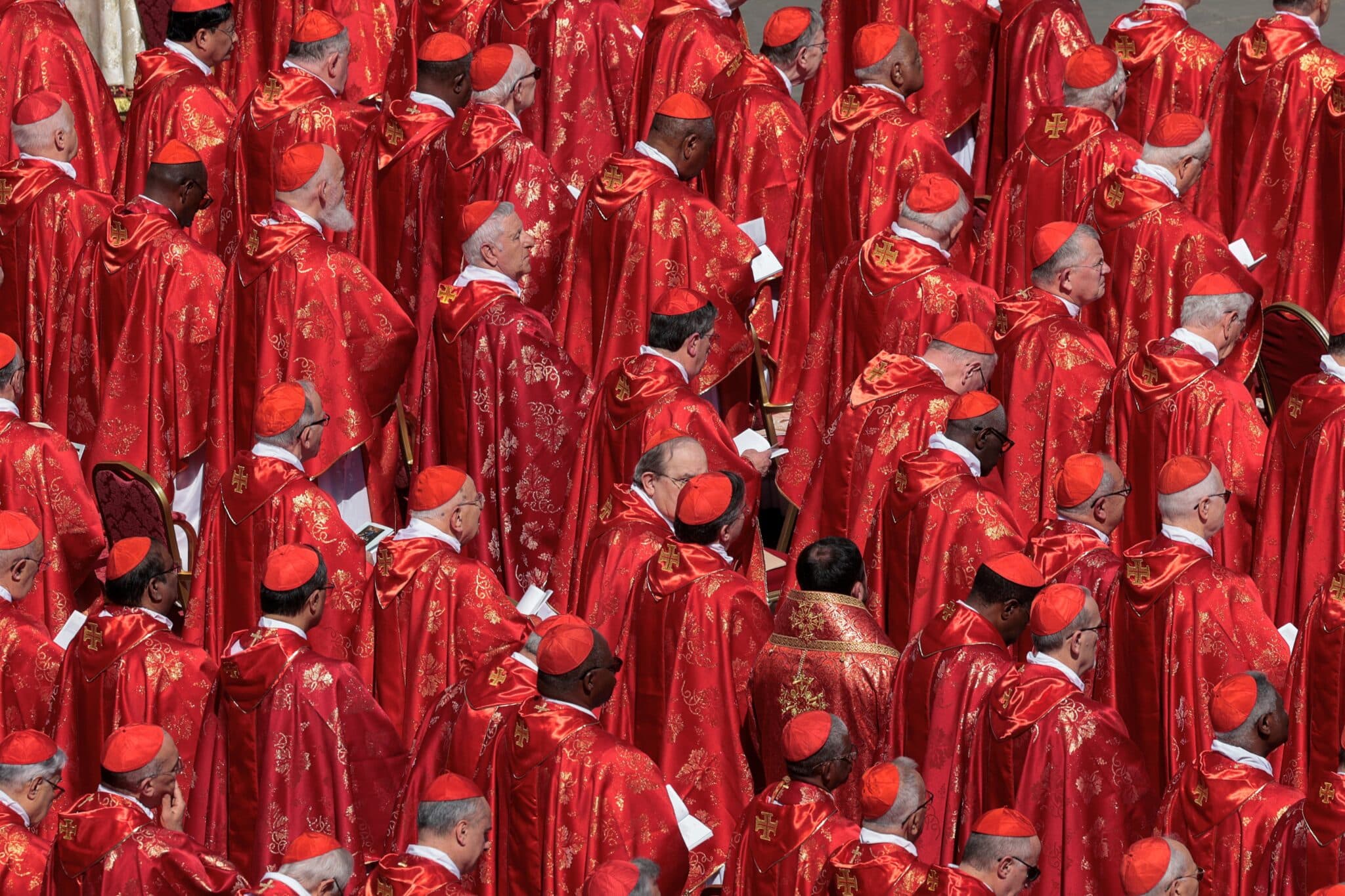 Cardinals attend the funeral Mass of Pope Francis in St. Peter's Square at the Vatican April 26, 2025. (OSV News photo/Remo Casilli, Reuters)