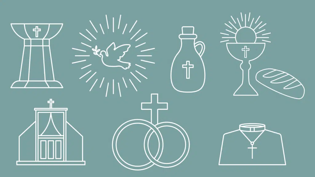 Illustration of the Catholic Sacraments